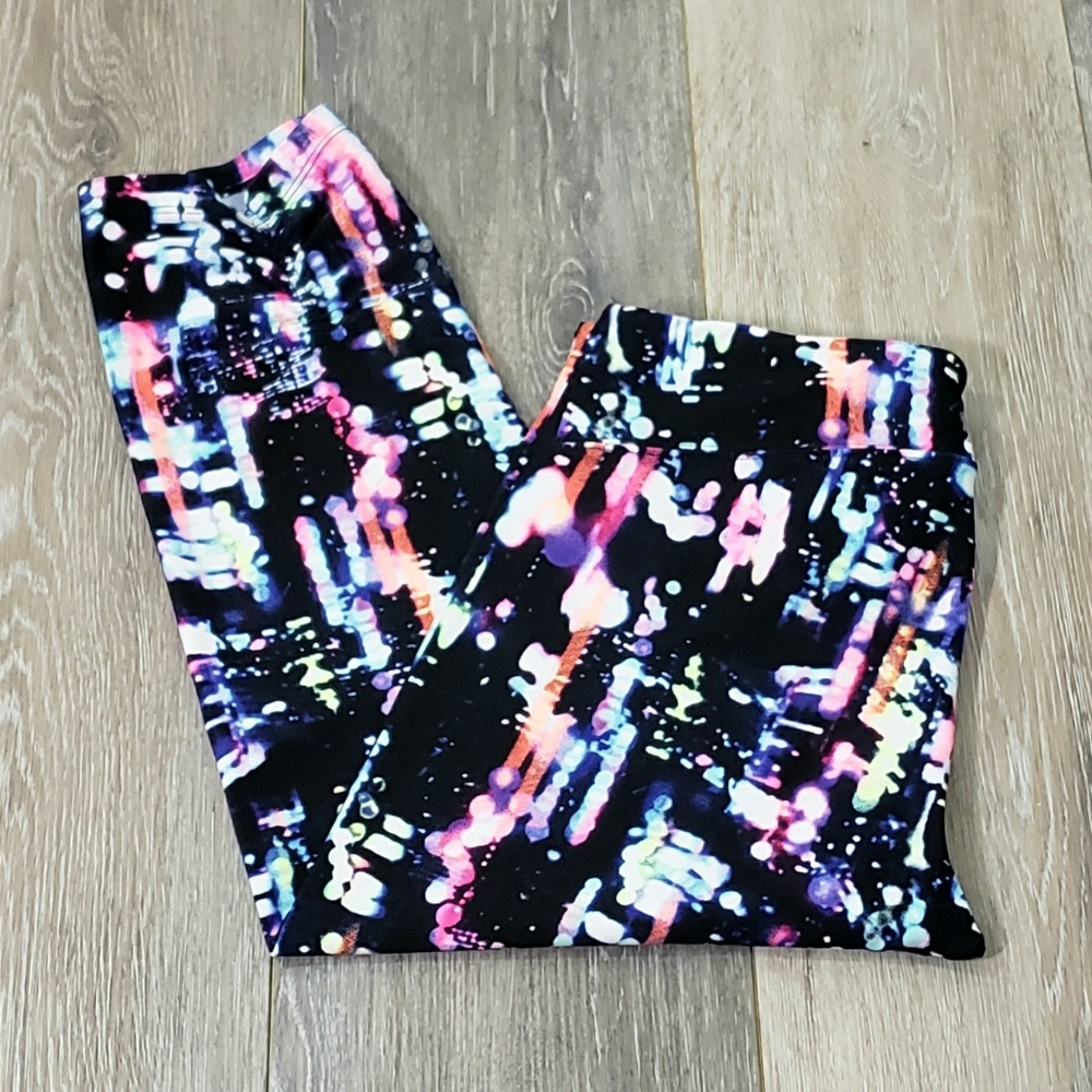 Calvin Klein Performance Quick Dry Legging Capri Black Multi Graphic - Picture 2 of 7